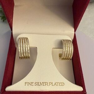 Fine Silver Plated Women’s gold-toneHoop Earrings